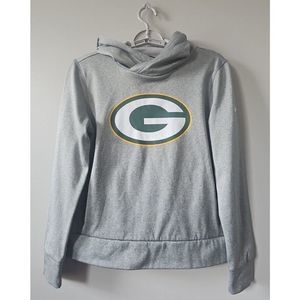 Nike Green Bay Packers Hoodie Sweat Shirt Hooded Gray Pullover Unisex Size XS